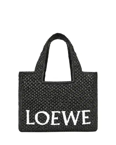 Loewe x Paula's Ibiza Font Logo Small Tote Bag in Raffia | Thumbnail 1 Loewe x Paula's Ibiza Font Logo Small Tote Bag in Raffia | Thumbnail 1