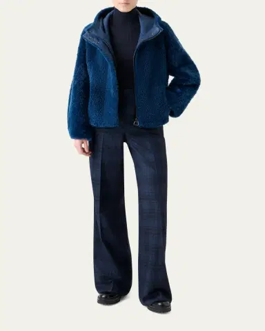 Akris Gracie Lamb Shearling Hooded Jacket | Thumbnail 2 Akris Gracie Lamb Shearling Hooded Jacket | Thumbnail 2
