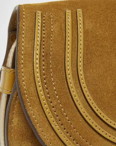 Chloé Marcie Flap Saddle Crossbody Bag in Suede | Thumbnail 5 Chloé Marcie Flap Saddle Crossbody Bag in Suede | Thumbnail 5