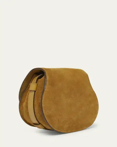 Chloé Marcie Flap Saddle Crossbody Bag in Suede | Thumbnail 8 Chloé Marcie Flap Saddle Crossbody Bag in Suede | Thumbnail 8