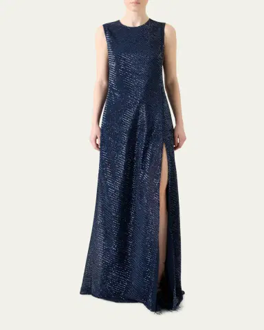 Akris Diagonal Sequined Georgette Gown | Thumbnail 2 Akris Diagonal Sequined Georgette Gown | Thumbnail 2