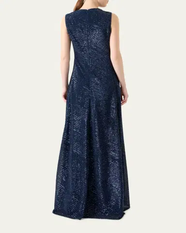 Akris Diagonal Sequined Georgette Gown | Thumbnail 3 Akris Diagonal Sequined Georgette Gown | Thumbnail 3