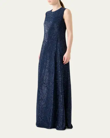 Akris Diagonal Sequined Georgette Gown | Thumbnail 4 Akris Diagonal Sequined Georgette Gown | Thumbnail 4