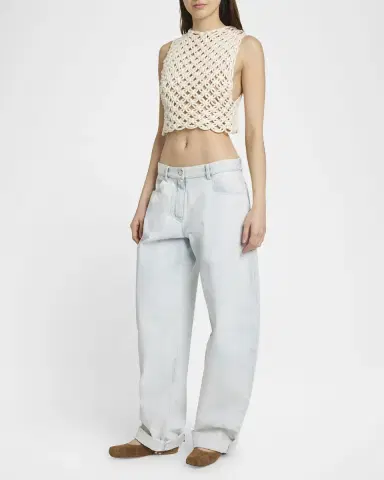 Alaïa Macrame Sleeveless Crop Top | Thumbnail 3