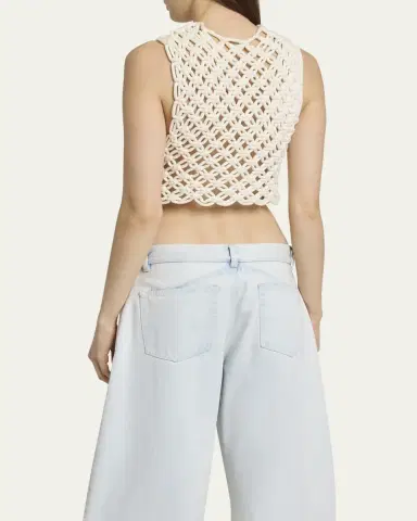 Alaïa Macrame Sleeveless Crop Top | Thumbnail 7
