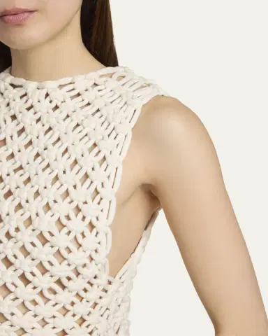 Alaïa Macrame Sleeveless Crop Top | Thumbnail 9