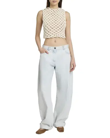 Alaïa Macrame Sleeveless Crop Top | Thumbnail 1