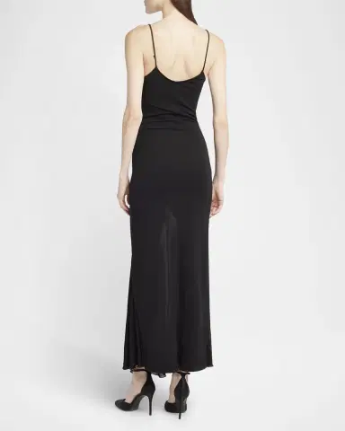 Giorgio Armani Sheer Skirt Panel Jersey Dress | Thumbnail 2 Giorgio Armani Sheer Skirt Panel Jersey Dress | Thumbnail 2