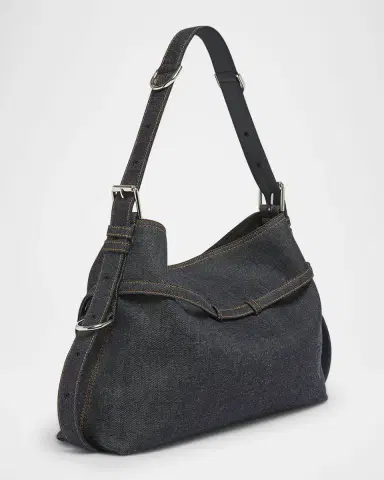 Givenchy Voyou Medium Shoulder Bag in Denim | Thumbnail 2 Givenchy Voyou Medium Shoulder Bag in Denim | Thumbnail 2