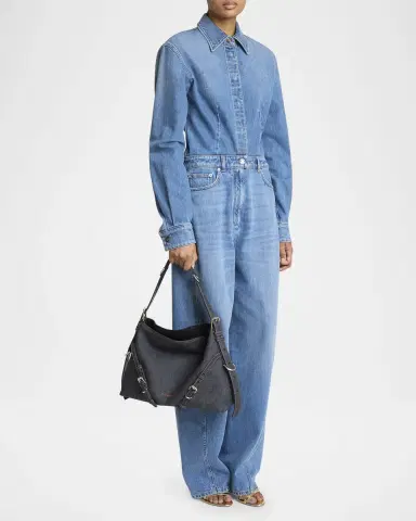 Givenchy Voyou Medium Shoulder Bag in Denim | Thumbnail 4 Givenchy Voyou Medium Shoulder Bag in Denim | Thumbnail 4