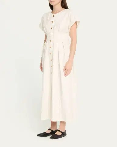 Kika Vargas Dena Pleated Midi Shirtdress | Thumbnail 5 Kika Vargas Dena Pleated Midi Shirtdress | Thumbnail 5