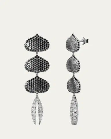 KAMAL Triple Eye Adore Lotus Black and White Diamond Earrings | Thumbnail 3 KAMAL Triple Eye Adore Lotus Black and White Diamond Earrings | Thumbnail 3
