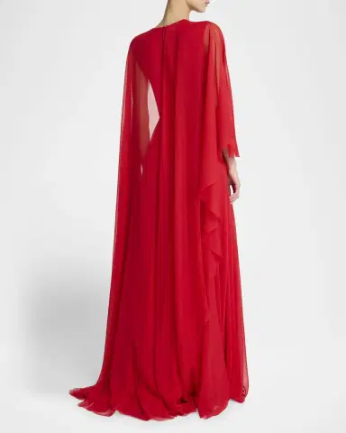 Givenchy Chiffon Draped Cape Gown | Thumbnail 2