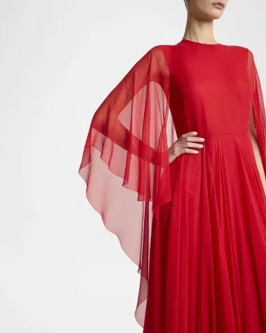Givenchy Chiffon Draped Cape Gown | Thumbnail 4