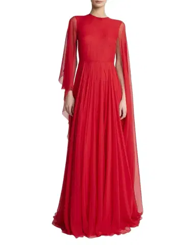 Givenchy Chiffon Draped Cape Gown | Thumbnail 1