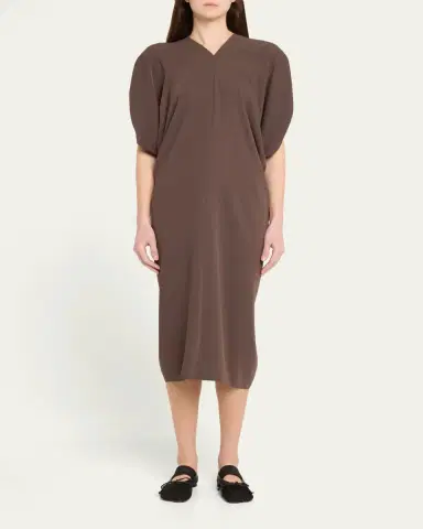 MM6 Maison Margiela Draped V-Neck Midi Dress | Thumbnail 2