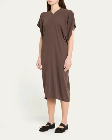MM6 Maison Margiela Draped V-Neck Midi Dress | Thumbnail 4