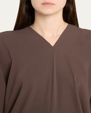 MM6 Maison Margiela Draped V-Neck Midi Dress | Thumbnail 5