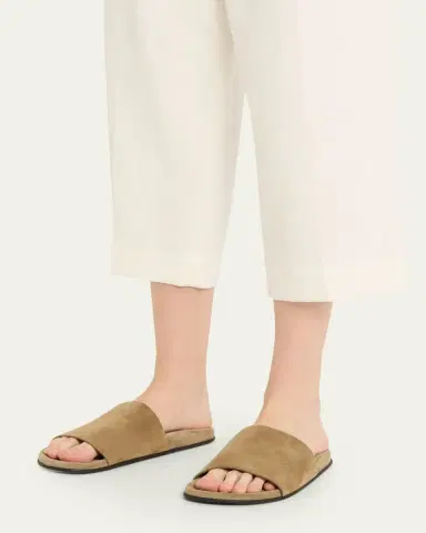 The Row Hugh Suede Flat Slide Sandals | Thumbnail 2