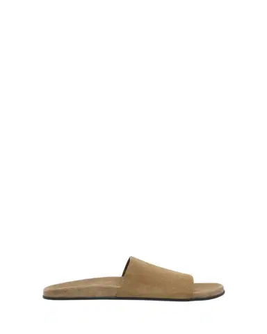 The Row Hugh Suede Flat Slide Sandals | Thumbnail 1