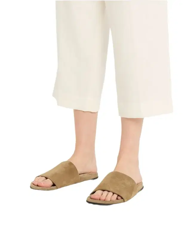 THE ROW Hugh Suede Flat Slide Sandals
