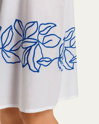 Hanro Liz Leaf-Embroidered Cotton Chemise | Thumbnail 4