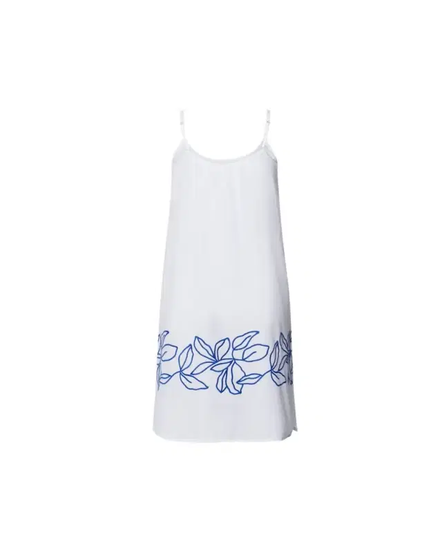 Liz Leaf-Embroidered Cotton Chemise Liz Leaf-Embroidered Cotton Chemise