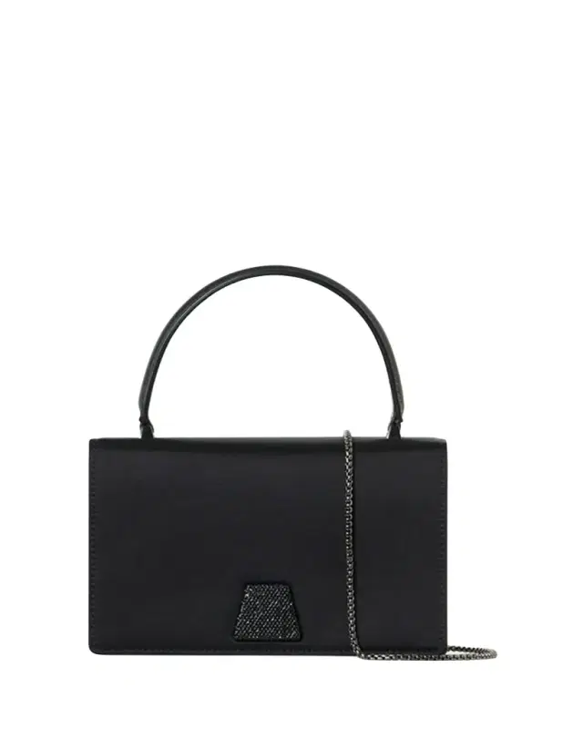 Akris Alice Crystal Trapezoid Satin Micro Top-Handle Bag