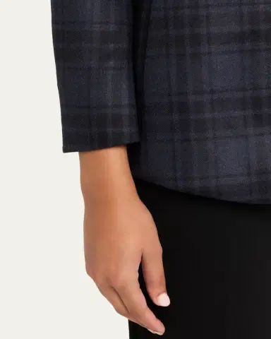 Akris Percival Check Wool Double-Face Single-Breasted Jacket | Thumbnail 5 Akris Percival Check Wool Double-Face Single-Breasted Jacket | Thumbnail 5