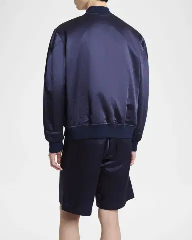 Givenchy Men's Satin Logo Bomber Jacket | Thumbnail 2 Givenchy Men's Satin Logo Bomber Jacket | Thumbnail 2