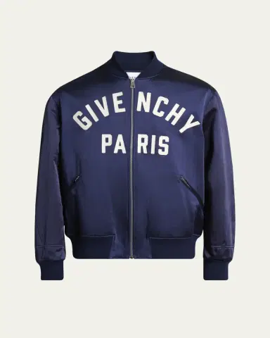 Givenchy Men's Satin Logo Bomber Jacket | Thumbnail 5 Givenchy Men's Satin Logo Bomber Jacket | Thumbnail 5