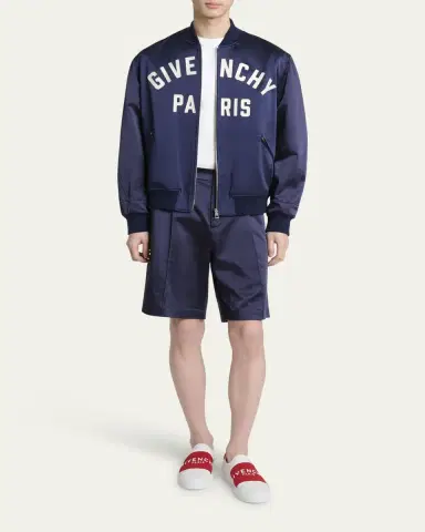 Givenchy Men's Satin Logo Bomber Jacket | Thumbnail 6 Givenchy Men's Satin Logo Bomber Jacket | Thumbnail 6