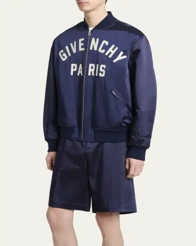 Givenchy Men's Satin Logo Bomber Jacket | Thumbnail 8 Givenchy Men's Satin Logo Bomber Jacket | Thumbnail 8