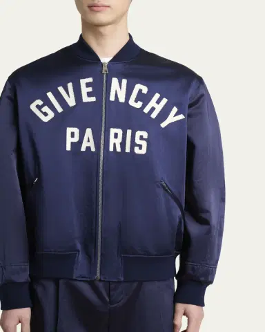 Givenchy Men's Satin Logo Bomber Jacket | Thumbnail 9