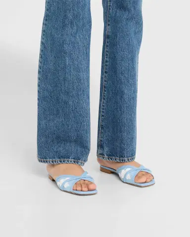Malone Souliers Perla Raffia Leather Flat Slide Sandals | Thumbnail 2