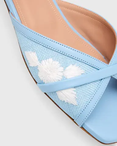Malone Souliers Perla Raffia Leather Flat Slide Sandals | Thumbnail 5