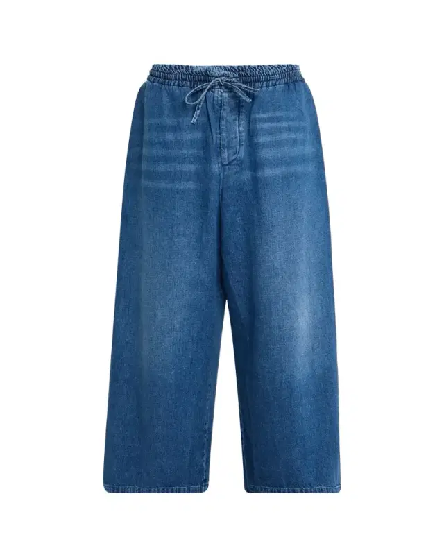Loewe Men's Washed Denim Stretch-Waistband Pants