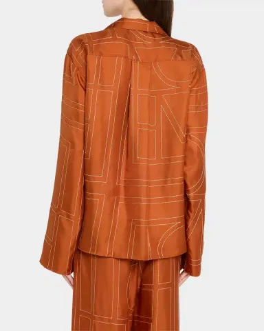 TOTEME Monogram Silk Pajama Top | Thumbnail 2