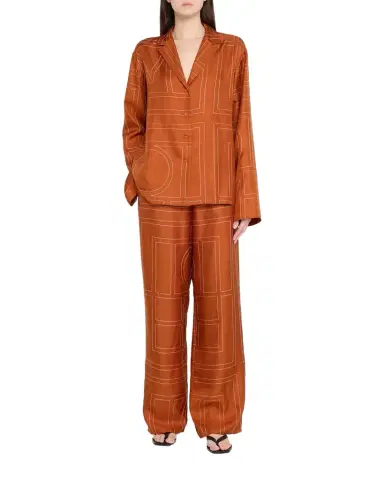 TOTEME Monogram Silk Pajama Top | Thumbnail 1
