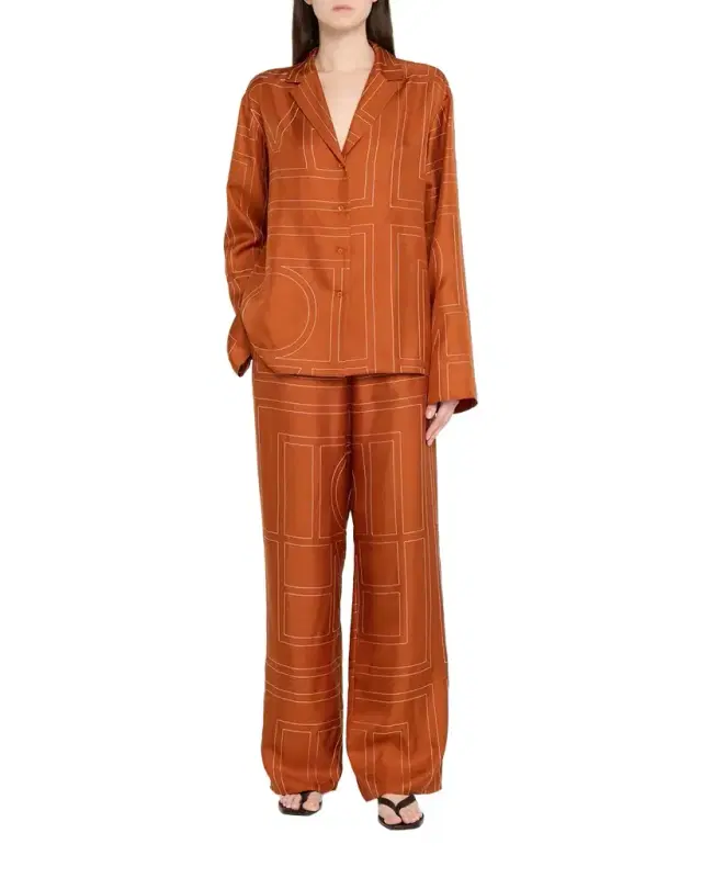 Monogram Silk Pajama Top