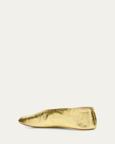 THE ROW Stella Metallic Leather Ballerina Slippers | Thumbnail 4