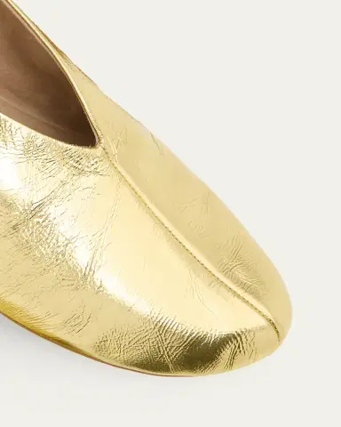 THE ROW Stella Metallic Leather Ballerina Slippers | Thumbnail 5