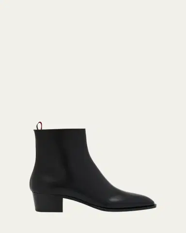 Christian Louboutin Men's Ziggissimo Forever Leather Ankle Boots | Thumbnail 6