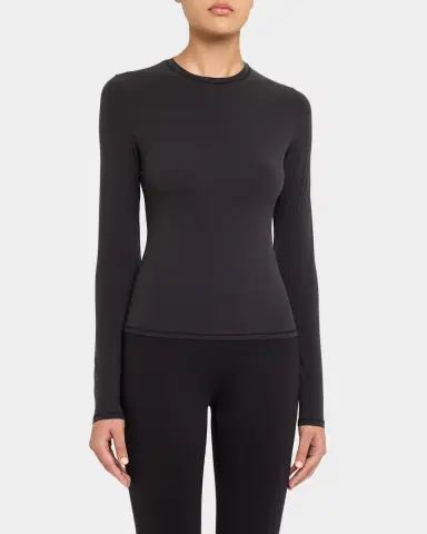Skims Fits Everybody Crewneck Long-Sleeve T-Shirt | Thumbnail 2