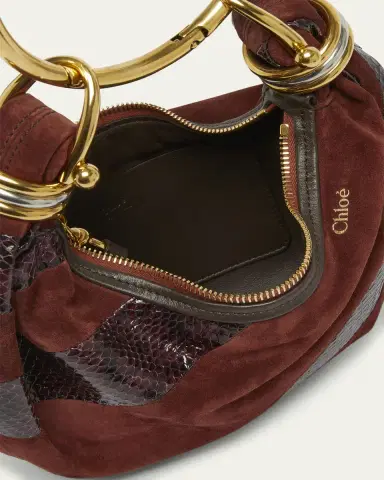 Chloé Bracelet Shoulder Bag in Calfskin Suede and Snakeskin | Thumbnail 4 Chloé Bracelet Shoulder Bag in Calfskin Suede and Snakeskin | Thumbnail 4