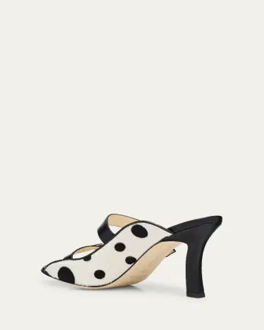 Manolo Blahnik Capbal Polka Dot Calf Hair Mule Sandals | Thumbnail 3 Manolo Blahnik Capbal Polka Dot Calf Hair Mule Sandals | Thumbnail 3