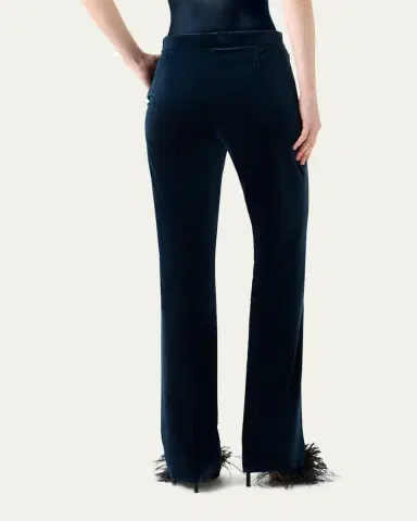 Akris Carl Techno Velvet Stretch Straight-Leg Pants | Thumbnail 3