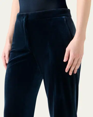 Akris Carl Techno Velvet Stretch Straight-Leg Pants | Thumbnail 5
