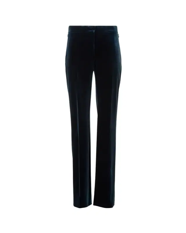 Akris Carl Techno Velvet Stretch Straight-Leg Pants