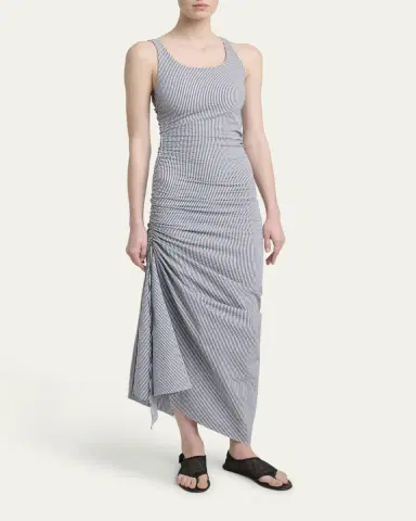 Alaïa Sleeveless Ruched Tank Maxi Dress | Thumbnail 4